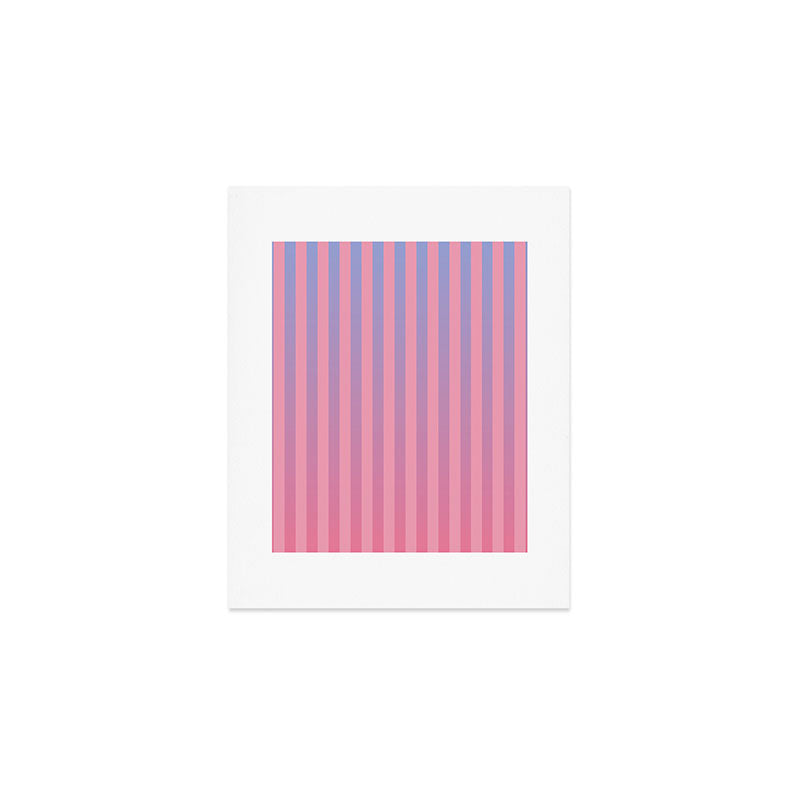 Dreamy Pink Future Stripes Gradient Ombre Pattern Art Print Gallery Image 1
