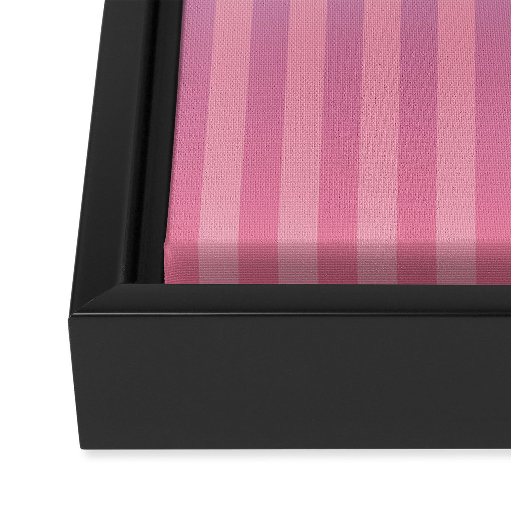 Dreamy Pink Future Stripes Gradient Ombre Pattern Framed Canvas Print Gallery Image 3