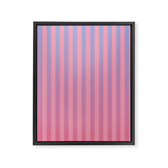 Dreamy Pink Future Stripes Gradient Ombre Pattern Framed Canvas Print Gallery Image 1