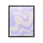 Dreamy Retro Liquid Swirl Contemporary Abstract 2 in Pastel Lavender and Pale Pink Framed Canvas Print Gallery Image 8