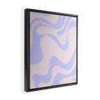 Dreamy Retro Liquid Swirl Contemporary Abstract 2 in Pastel Lavender and Pale Pink Framed Canvas Print Gallery Image 2