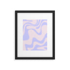Dreamy Retro Liquid Swirl Contemporary Abstract 2 in Pastel Lavender and Pale Pink Framed Art Print Gallery Image 6