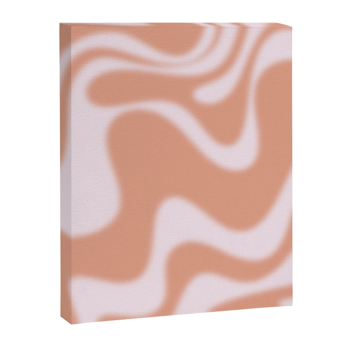 Dreamy Retro Liquid Swirl Contemporary Abstract 2 in Pastel Pink and Buff Apricot Canvas Print Gallery Image 1