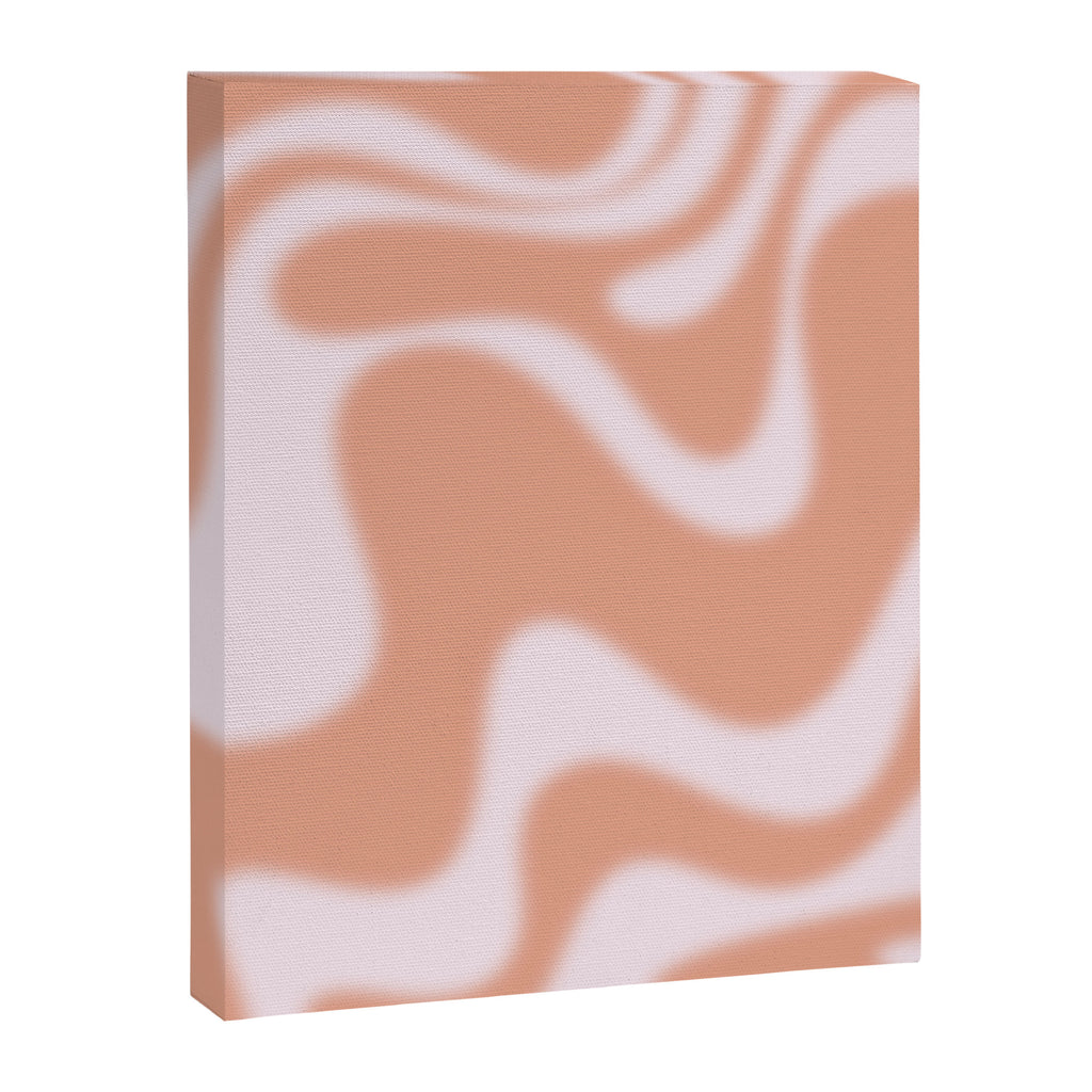 Dreamy Retro Liquid Swirl Contemporary Abstract 2 in Pastel Pink and Buff Apricot Canvas Print Gallery Image 8