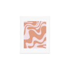 Dreamy Retro Liquid Swirl Contemporary Abstract 2 in Pastel Pink and Buff Apricot Art Print Gallery Image 1