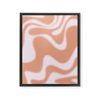 Dreamy Retro Liquid Swirl Contemporary Abstract 2 in Pastel Pink and Buff Apricot Framed Canvas Print Gallery Image 8