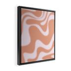 Dreamy Retro Liquid Swirl Contemporary Abstract 2 in Pastel Pink and Buff Apricot Framed Canvas Print Gallery Image 2