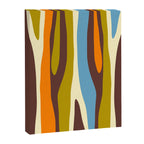 Eclectic Abstract Wild Stripes Retro Contemporary Pattern in Avocado Brown Orange Blue Canvas Print Gallery Image 8