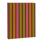 Eclectic Double Stripe Vertical Retro Modern Pattern in Brown Lime Pink Orange Canvas Print Gallery Image 8