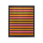 Eclectic Double Stripes Colorful Pattern with Brown Framed Canvas Print Gallery Image 8
