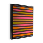 Eclectic Double Stripes Colorful Pattern with Brown Framed Canvas Print Gallery Image 2