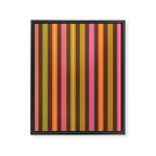 Eclectic Double Stripes Colorful Vertical Pattern with Brown Framed Canvas Print Gallery Image 8