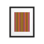 Eclectic Double Stripes Colorful Vertical Pattern with Brown Framed Art Print Gallery Image 6