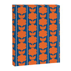 Eclectic Floral Jonnty Flowers and Stripes Orange and Blue Pattern Canvas Print Gallery Image 8