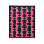 Eclectic Floral Jonnty Flowers and Stripes Pattern in Rich Pink and Dark Blue Framed Canvas Print Gallery Image 8