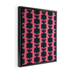 Eclectic Floral Jonnty Flowers and Stripes Pattern in Rich Pink and Dark Blue Framed Canvas Print Gallery Image 2