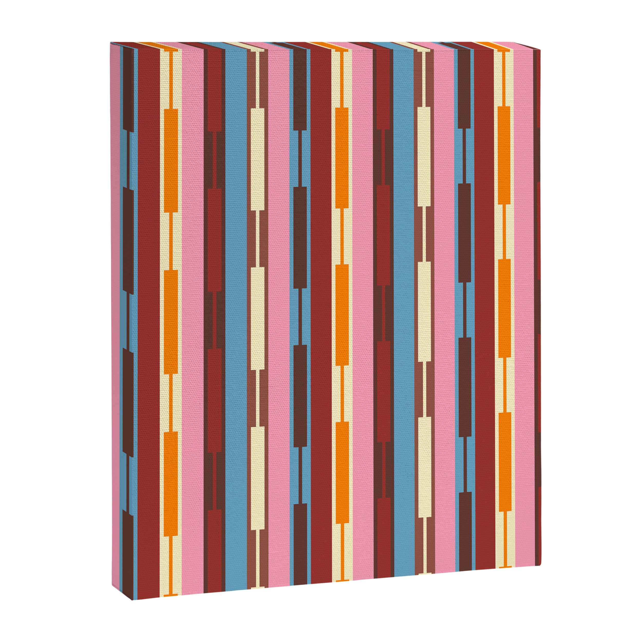 Eclectic Geo Chain Vertical Block Stripes Geometric Pattern Canvas Print Gallery Image 8