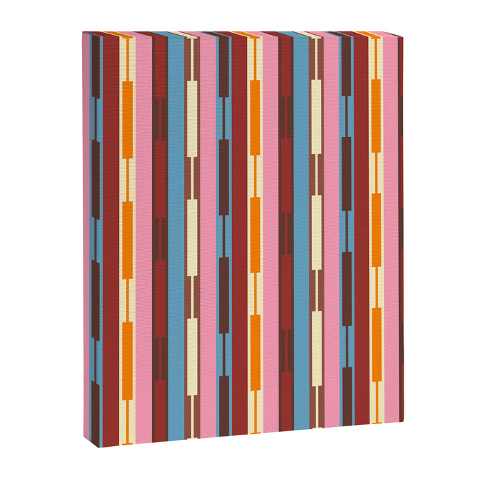 Eclectic Geo Chain Vertical Block Stripes Geometric Pattern Canvas Print Gallery Image 1