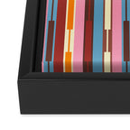 Eclectic Geo Chain Vertical Block Stripes Geometric Pattern Framed Canvas Print Gallery Image 3