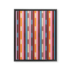 Eclectic Geo Chain Vertical Block Stripes Geometric Pattern Framed Canvas Print Gallery Image 8