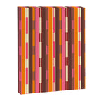 Eclectic Geo Chain Vertical Stripes Pattern Brown Orange Pink Canvas Print Gallery Image 8