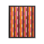 Eclectic Geo Chain Vertical Stripes Pattern Brown Orange Pink Framed Canvas Print Gallery Image 8