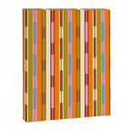 Eclectic Geo Chain Vertical Stripes Retro Contemporary Pattern in Orange Avocado Blue Pink Canvas Print Gallery Image 8