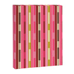 Eclectic Geo Chain Vertical Stripes Retro Contemporary Pattern in Pink Brown Moss Canvas Print Gallery Image 8