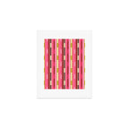Eclectic Geo Chain Vertical Stripes Retro Contemporary Pattern in Pink Brown Moss Art Print Gallery Image 1