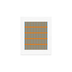 Eclectic Geometric Colorful Geo Box Retro Striped Pattern Orange Blue Brown Cream Art Print Gallery Image 1