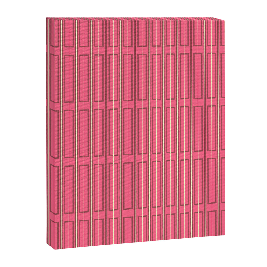 Eclectic Geometric Geo Box Striped Pattern in Bold Pink Brown Cream Canvas Print Gallery Image 6