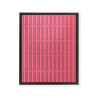Eclectic Geometric Geo Box Striped Pattern in Bold Pink Brown Cream Framed Canvas Print Gallery Image 6