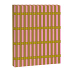 Eclectic Geometric Geo Box Striped Pattern in Pink Brown Chartreuse Cream Canvas Print Gallery Image 6