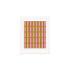 Eclectic Geometric Geo Box Striped Pattern in Pink Brown Chartreuse Cream Art Print Gallery Image 1