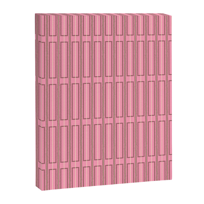 Eclectic Geometric Geo Box Striped Pattern in Pink Brown Cream Canvas Print Gallery Image 1