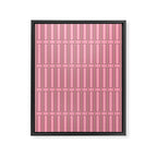 Eclectic Geometric Geo Box Striped Pattern in Pink Brown Cream Framed Canvas Print Gallery Image 6
