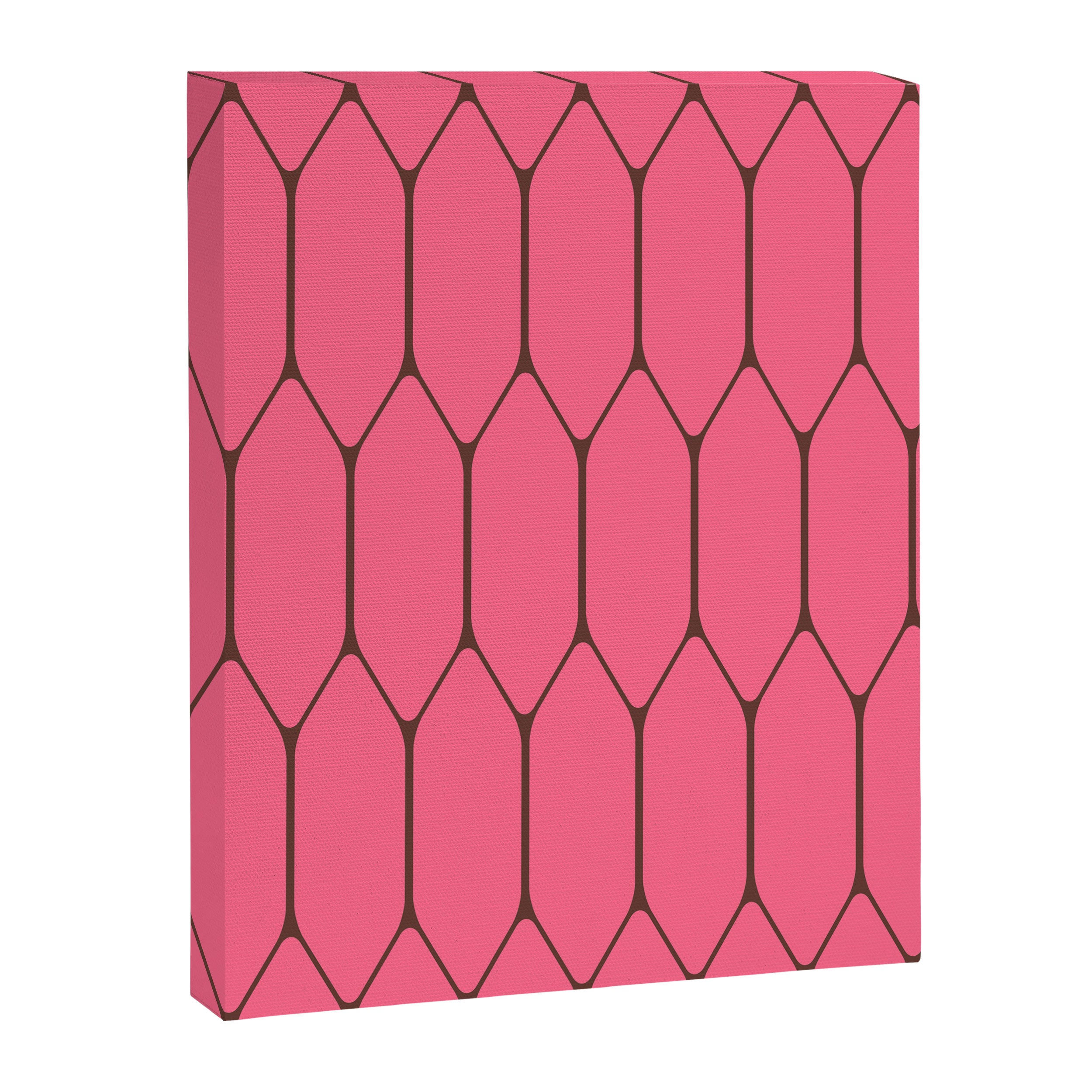 Eclectic Geometric Long Honeycomb Pattern in Pink and Brown Canvas Print Gallery Image 8