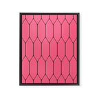 Eclectic Geometric Long Honeycomb Pattern in Pink and Brown Framed Canvas Print Gallery Image 8
