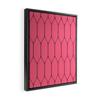 Eclectic Geometric Long Honeycomb Pattern in Pink and Brown Framed Canvas Print Gallery Image 2