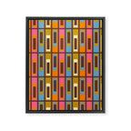 Eclectic Geometric Mid Century Modern Lexington Ave Colorful Pattern with Dark Brown Framed Canvas Print Gallery Image 8