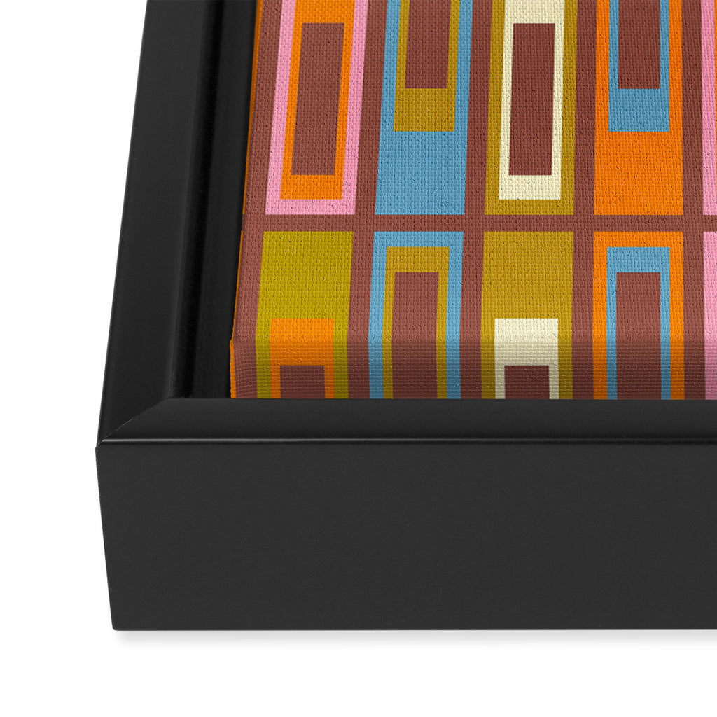 Eclectic Geometric Mid Century Modern Lexington Ave Pattern Framed Canvas Print Gallery Image 3