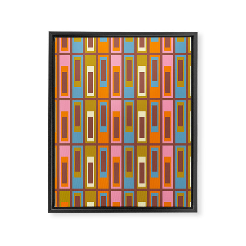 Eclectic Geometric Mid Century Modern Lexington Ave Pattern Framed Canvas Print Gallery Image 8