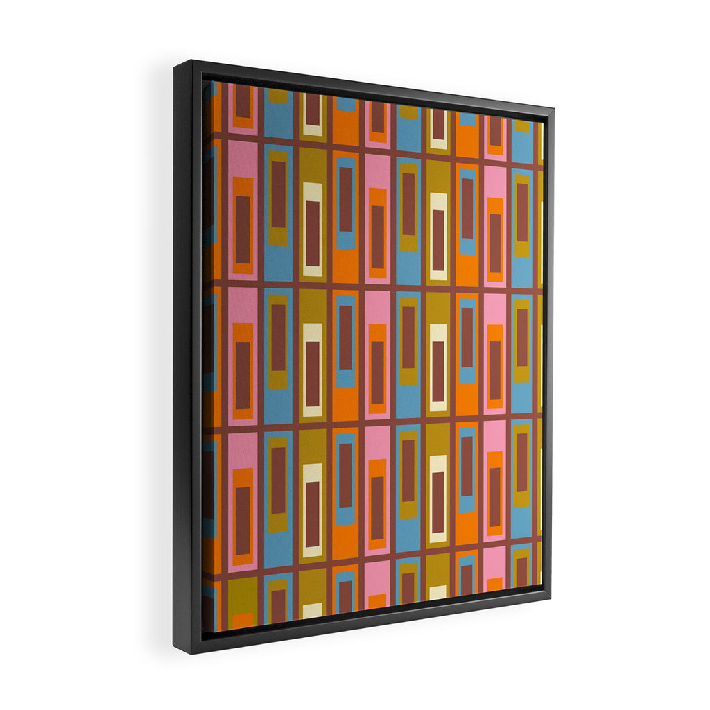 Eclectic Geometric Mid Century Modern Lexington Ave Pattern Framed Canvas Print Gallery Image 2