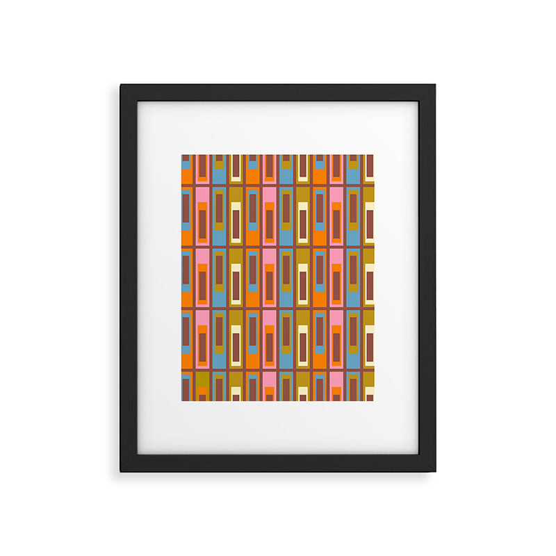Eclectic Geometric Mid Century Modern Lexington Ave Pattern Framed Art Print Gallery Image 6
