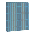 Eclectic Geometric Minimalist Geo Box Striped Pattern in Bold Blue Brown Cream Canvas Print Gallery Image 6