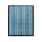 Eclectic Geometric Minimalist Geo Box Striped Pattern in Bold Blue Brown Cream Framed Canvas Print Gallery Image 6
