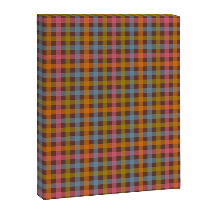 Eclectic Gingham Plaid Cozy Multicolored Checkered Pattern with Brown Canvas Print Gallery Image 1
