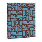 Eclectic Mid Century Modern Piquet Multi Pattern in Blue and Brown Canvas Print Gallery Image 8
