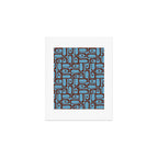 Eclectic Mid Century Modern Piquet Multi Pattern in Blue and Brown Art Print Gallery Image 1