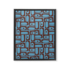 Eclectic Mid Century Modern Piquet Multi Pattern in Blue and Brown Framed Canvas Print Gallery Image 8